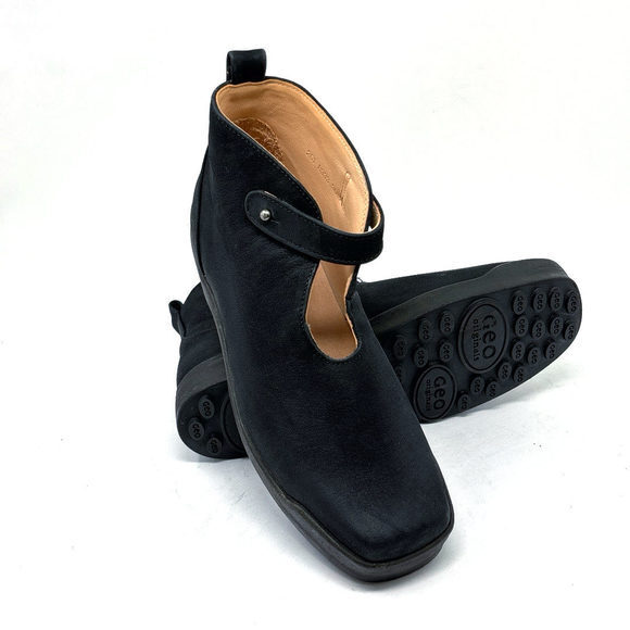 Geo original's Shoes - Leather‎ snap booties cork soles Spangenboot Karree